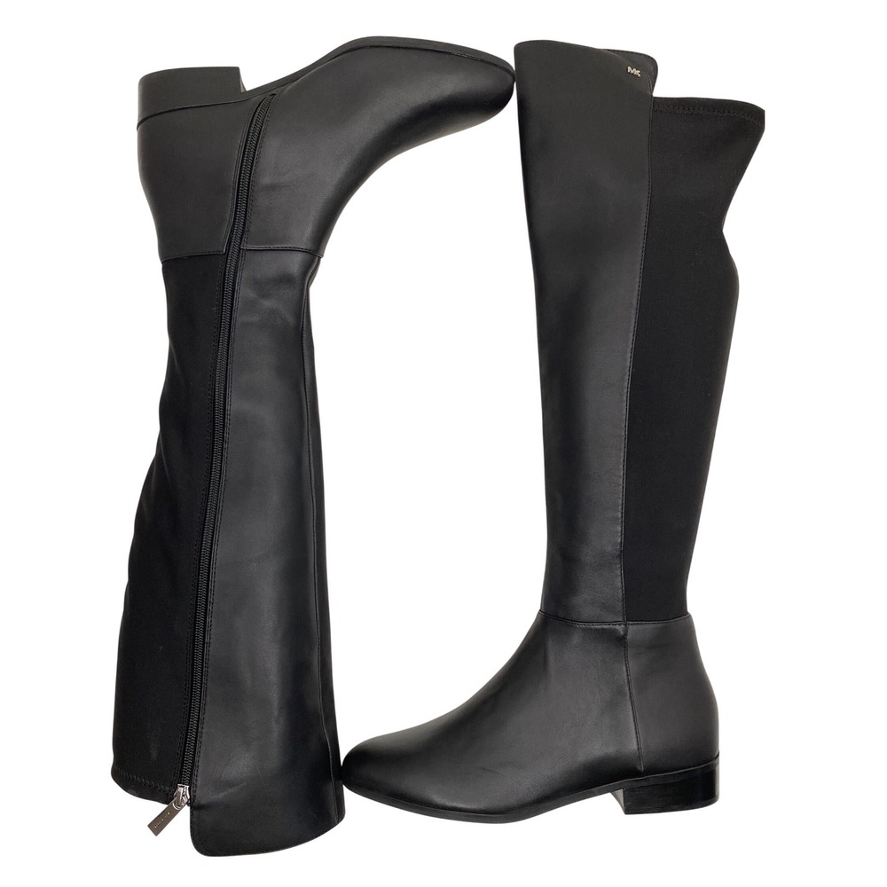 Michael Kors Bromley Leather Over the Knee Flat Boots Womens 9 Black New - Picture 2 of 8